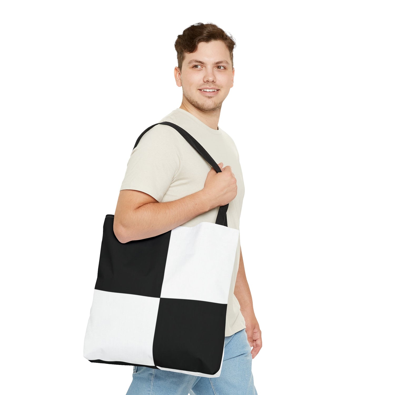 AOP Tote Bag Black and White