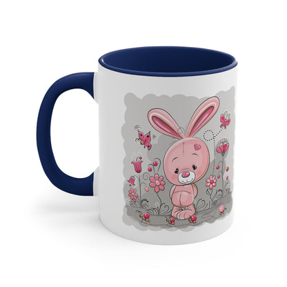 Accent Coffee Mug Pink Rabbit Valentine