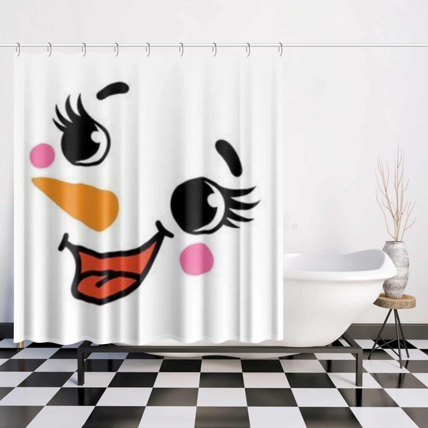 171. Quick-drying Shower Curtain Snowman