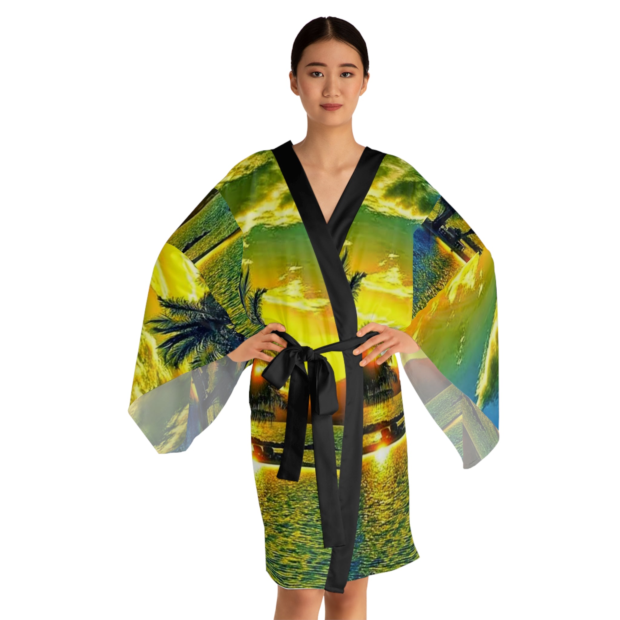 Long Sleeve Kimono Robe Beautiful Nature