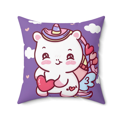 Spun Polyester Square Pillow Unicorn