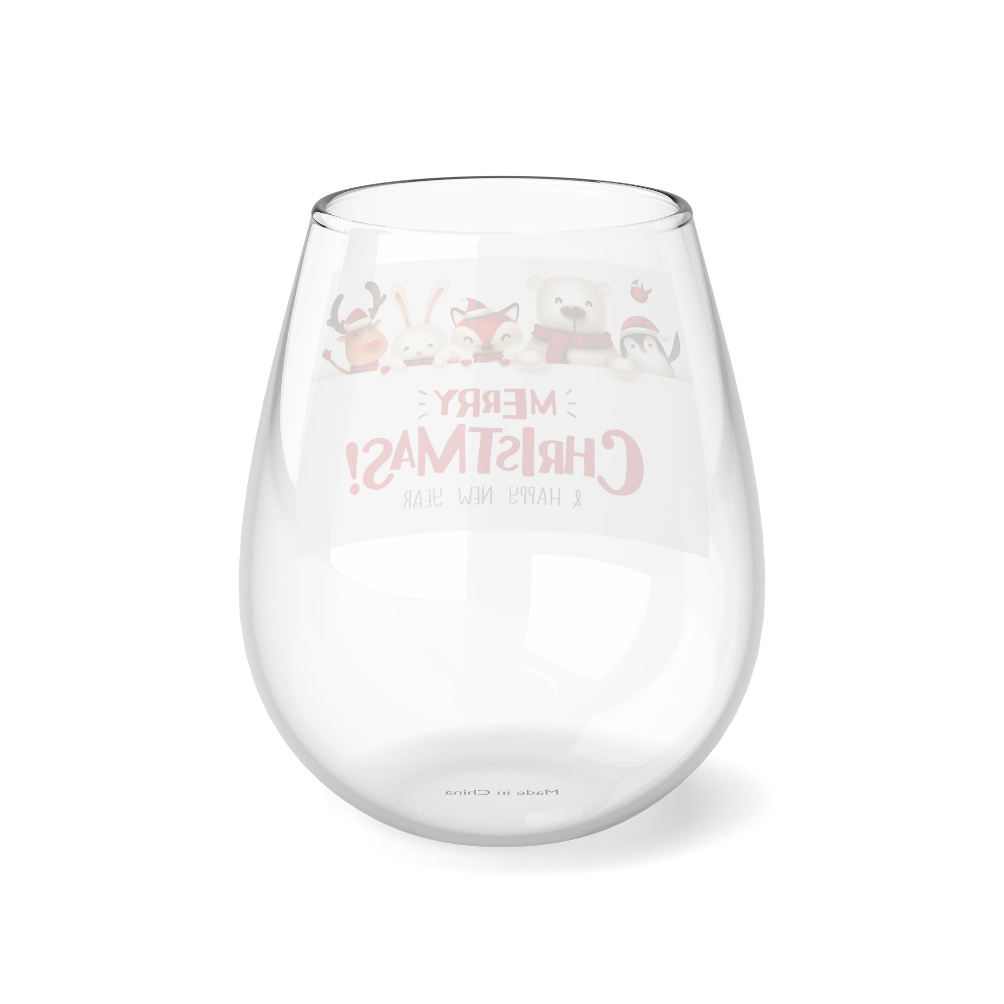 Stemless Wine Glass, 11.75oz merry Christmas