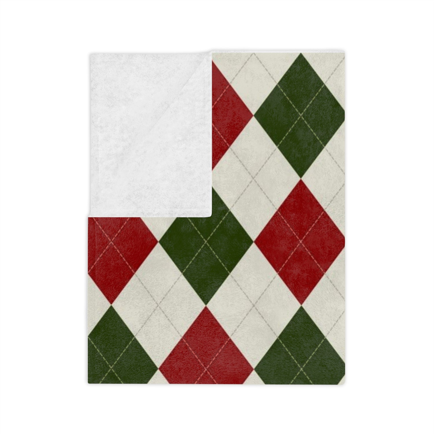 Velveteen Minky Blanket Christmas pattern red green