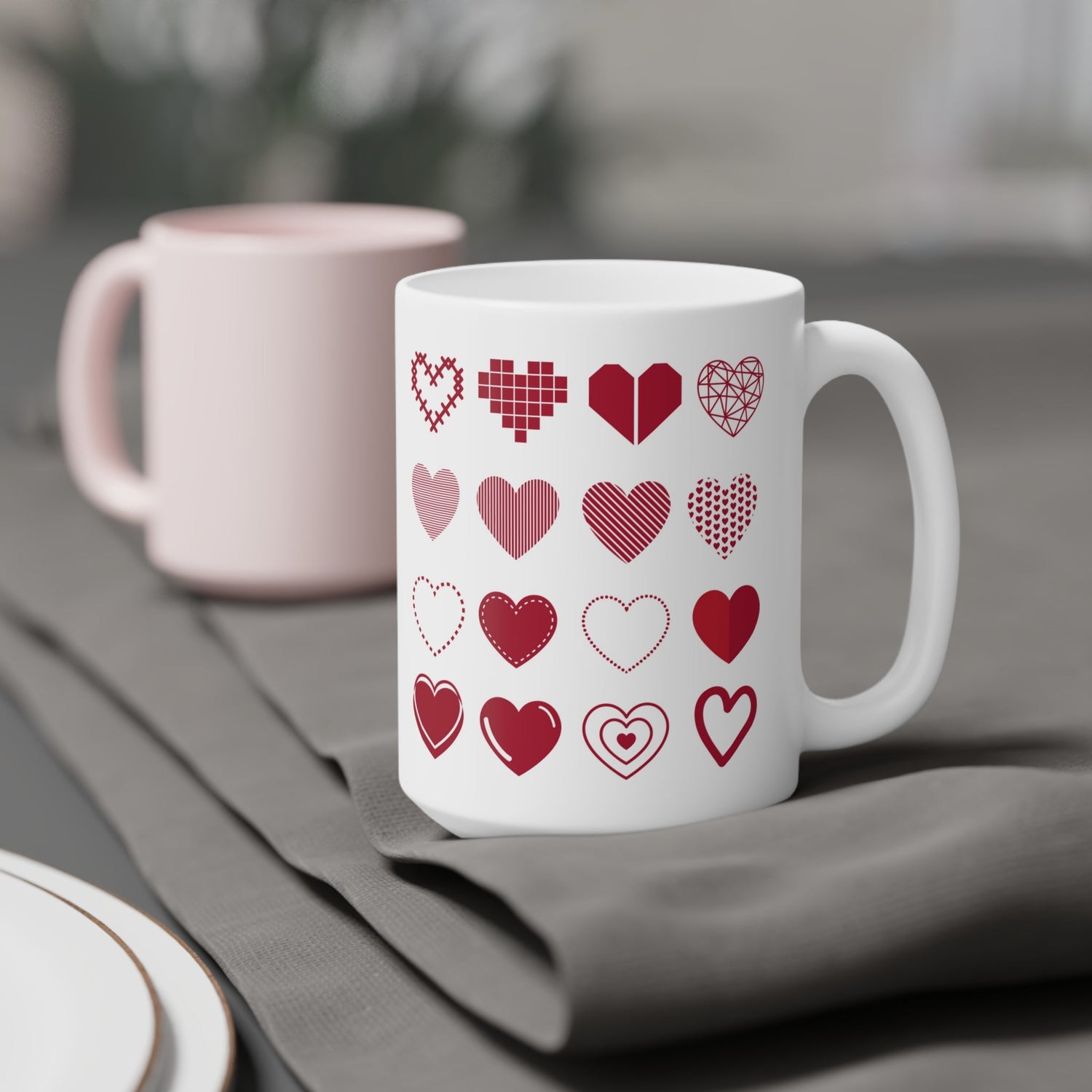 Ceramic Mugs (11oz\15oz\20oz) Hearts