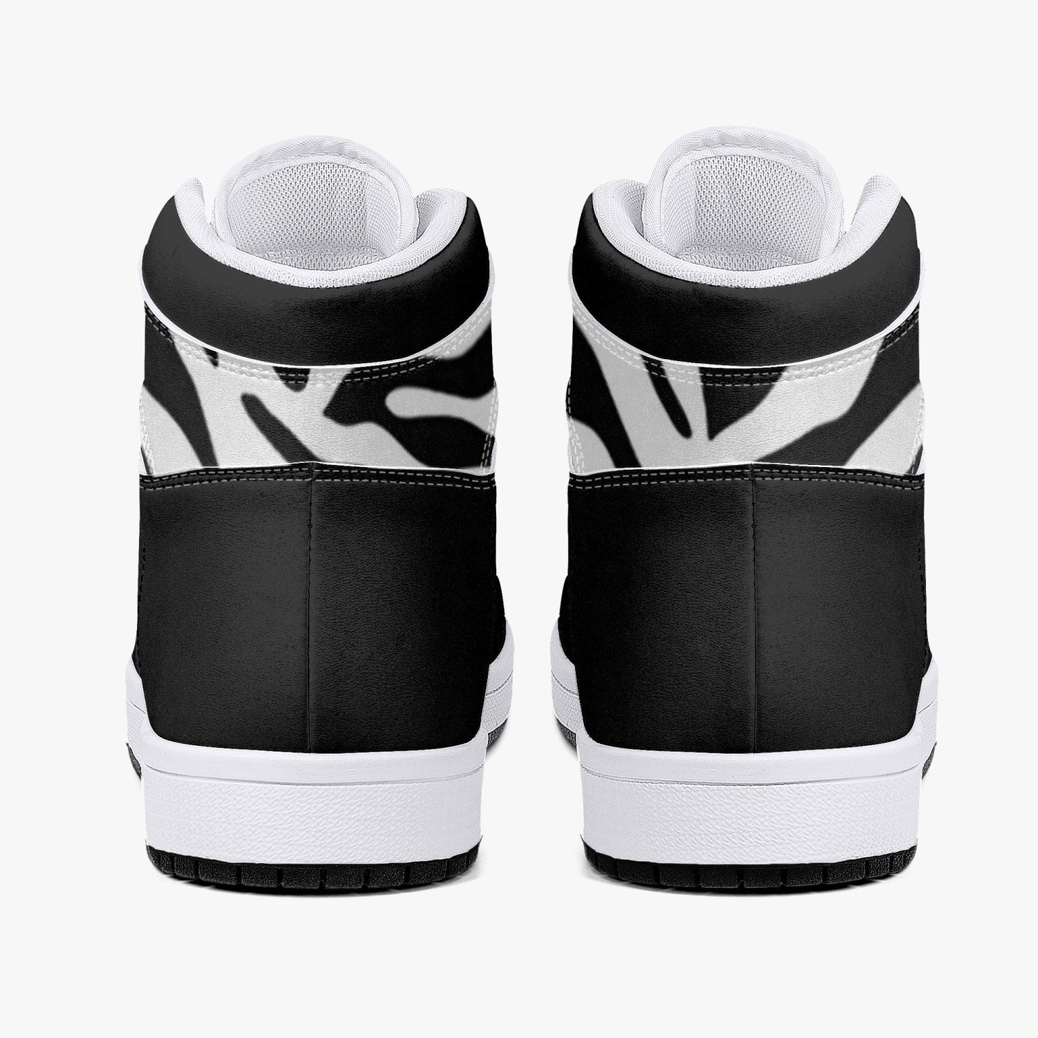 High Top Sneakers Black with zebra print decoration