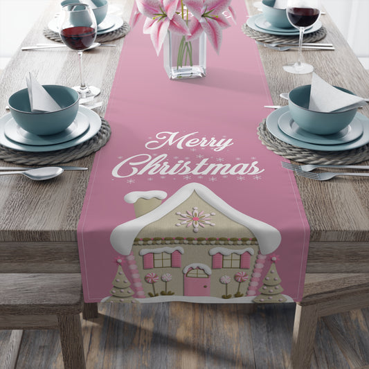 Christmas Pink Table Runner - House Decoration