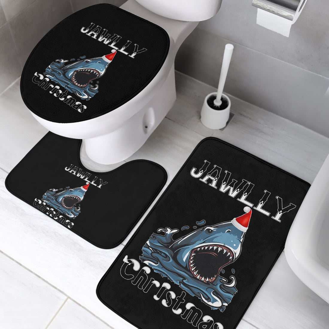 778. 3 Pcs Toilet Rug Set Jawlly Christmas