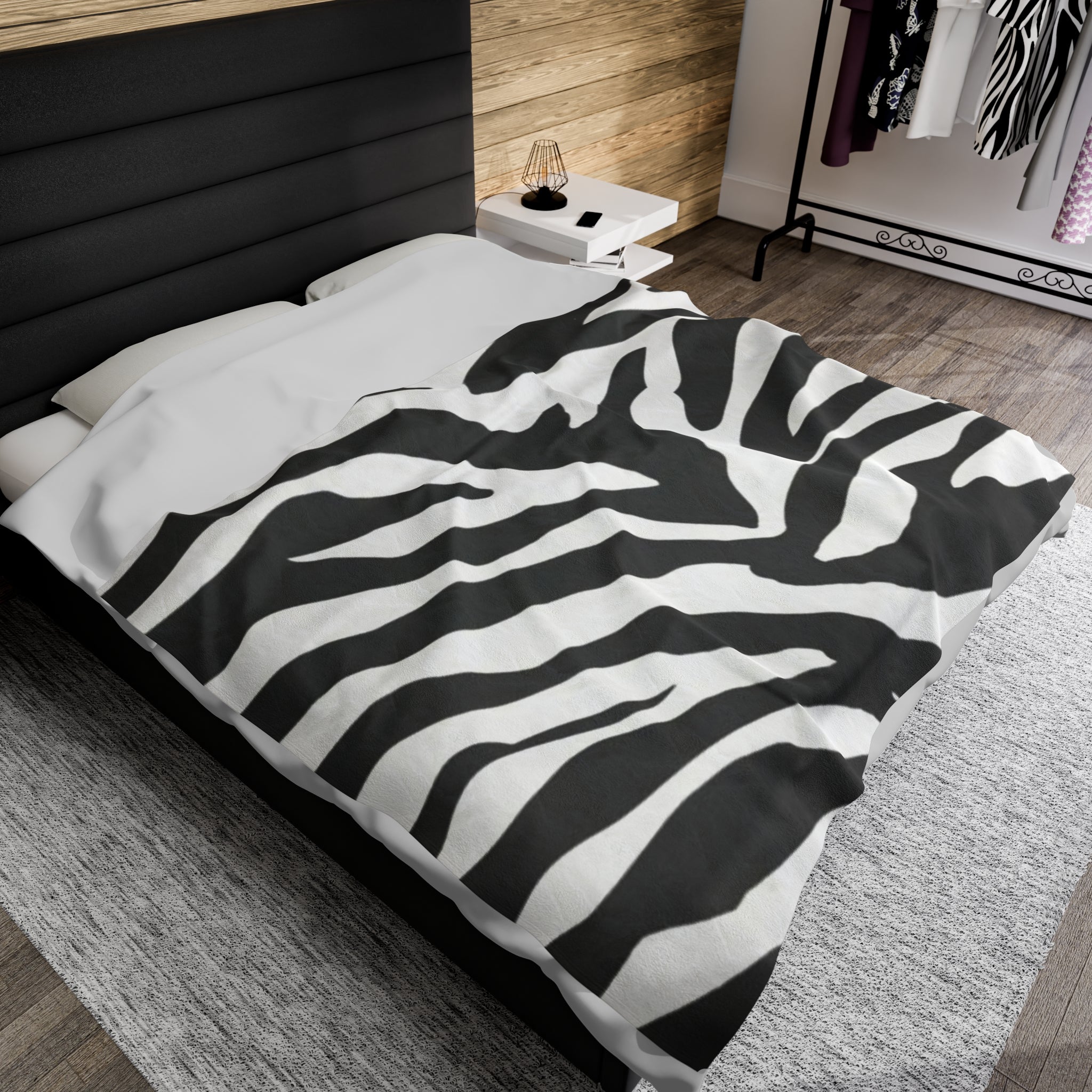 Velveteen Plush Blanket Zebra