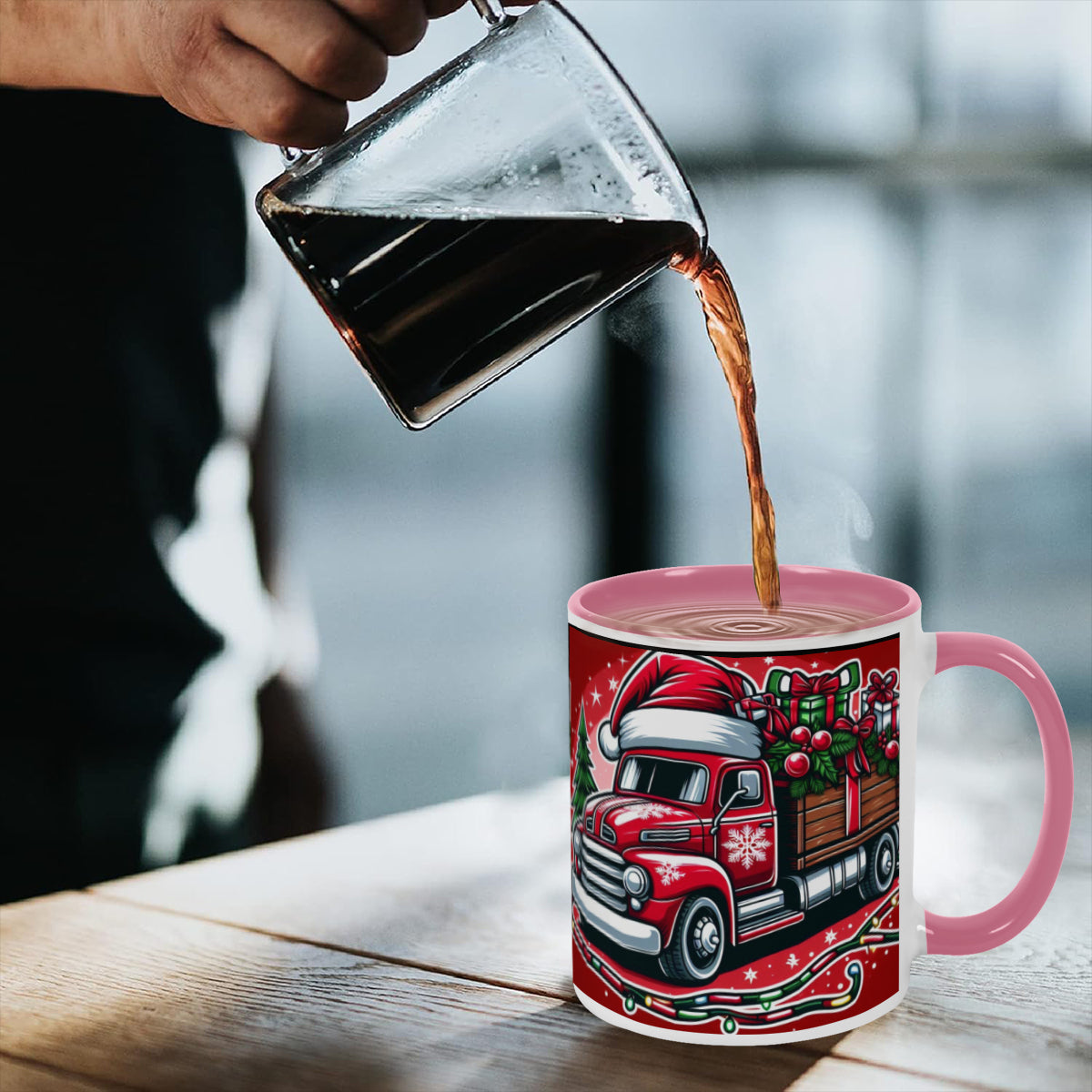 Mug Christmas red Santa Claus Truck decoration