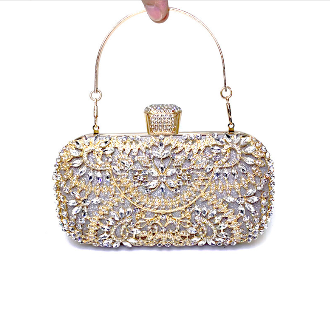 Evening bag European and American ladies handbag rhinestone inlaid diamond banquet clutch bag dress evening bag