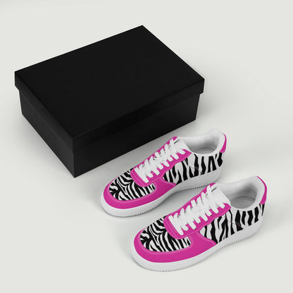 Low Top Unisex Sneakers Tiger decoration with pink