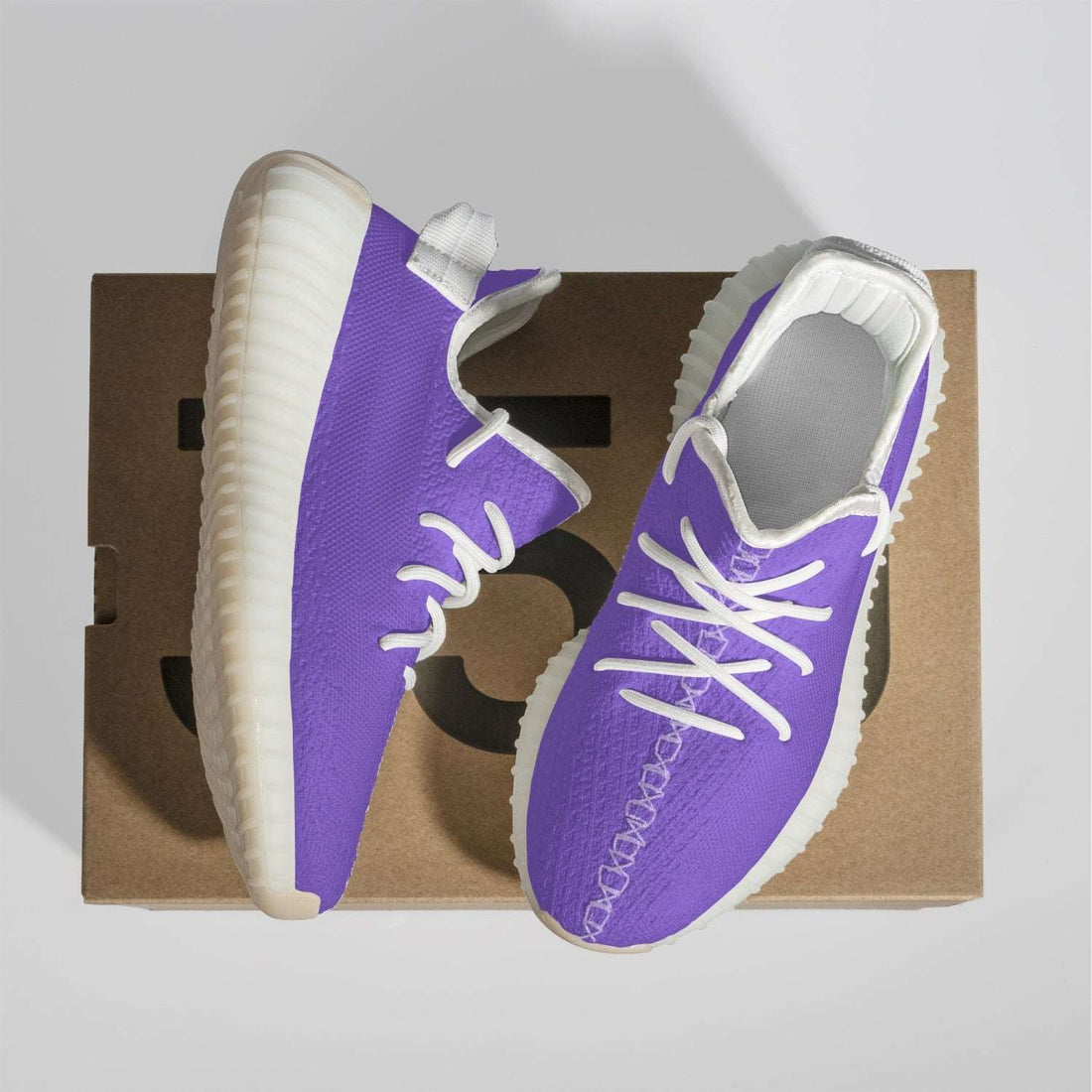 Adult Unisex Mesh Knit Sneakers - White-purple Home-clothes-jewelry