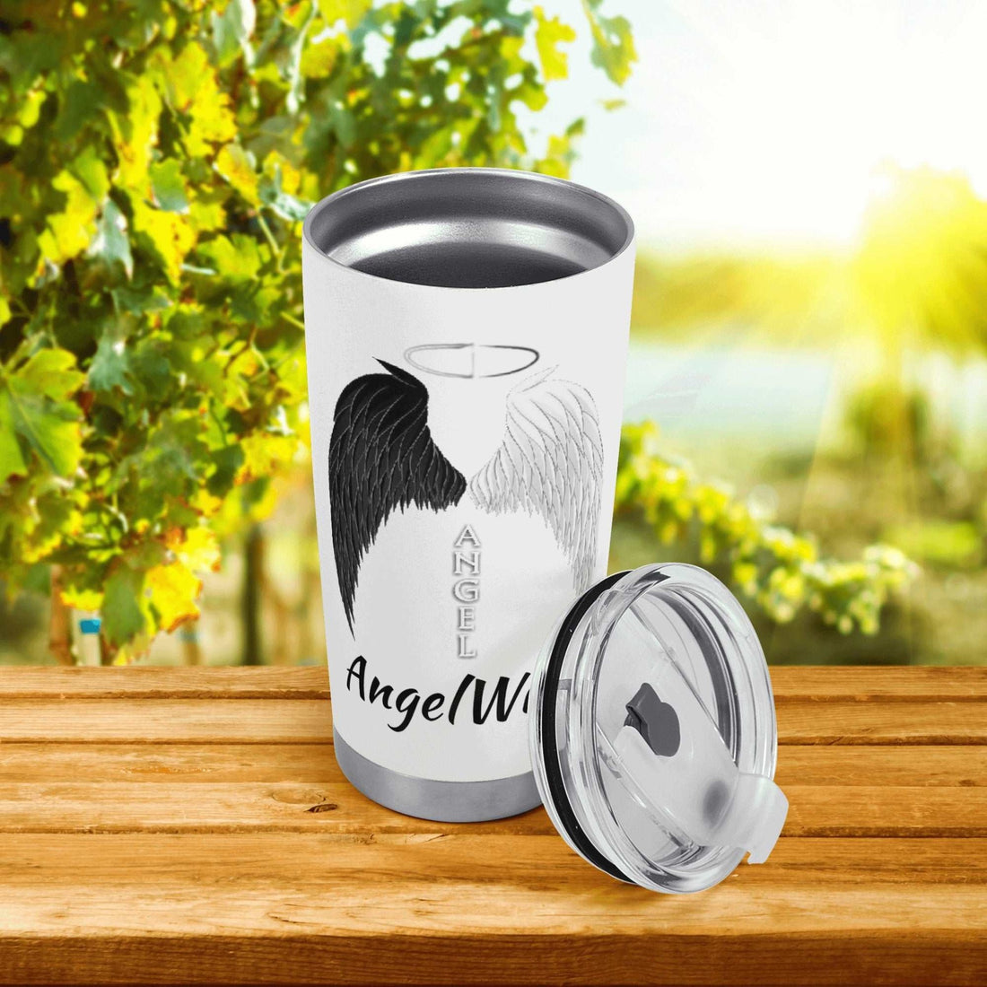 Angel Wings black and white Car Tumbler Home-clothes-jewelry