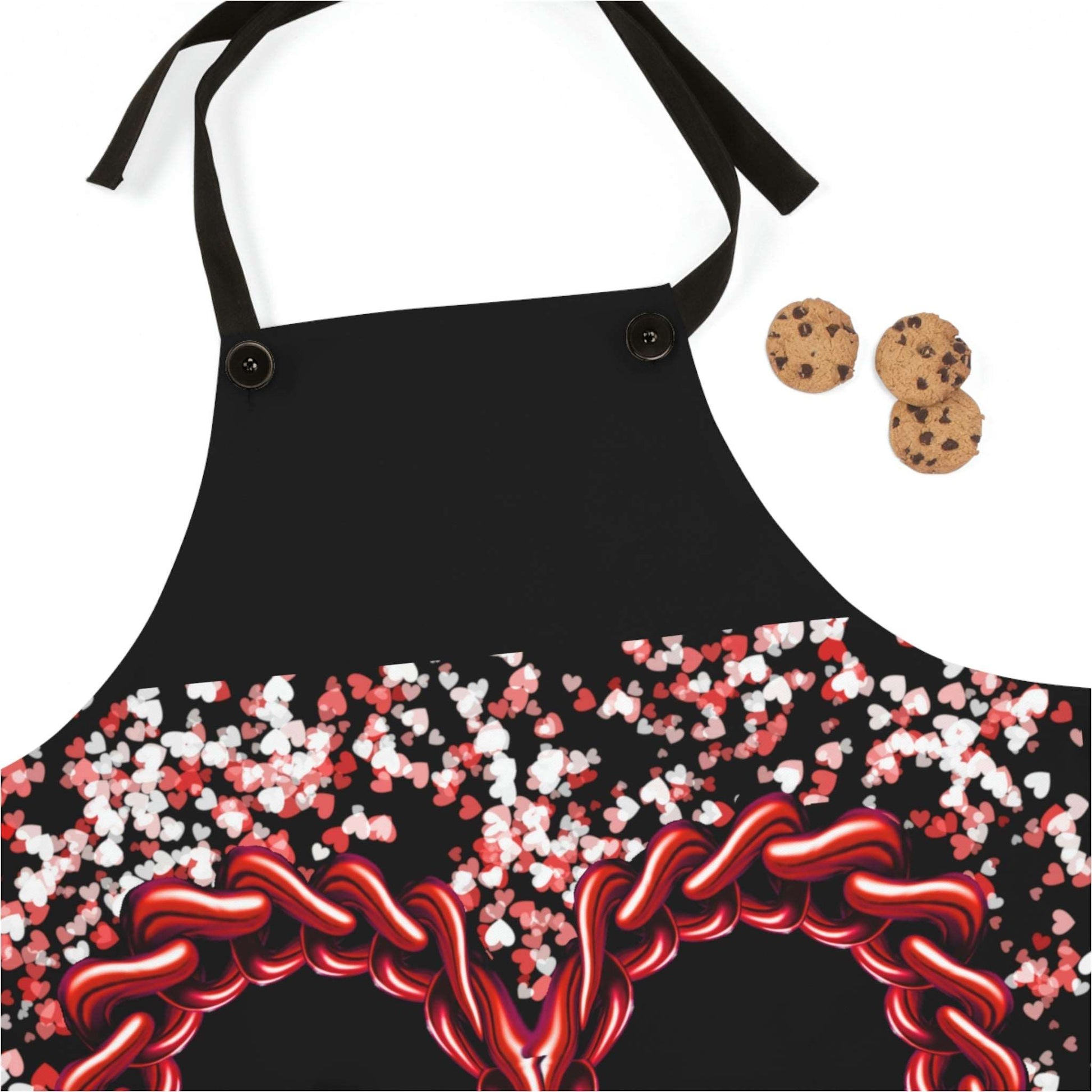 Apron Love you with red hearts, Gift idea, Valentine's gift, birthday, wedding, anniversary gift Home-clothes-jewelry