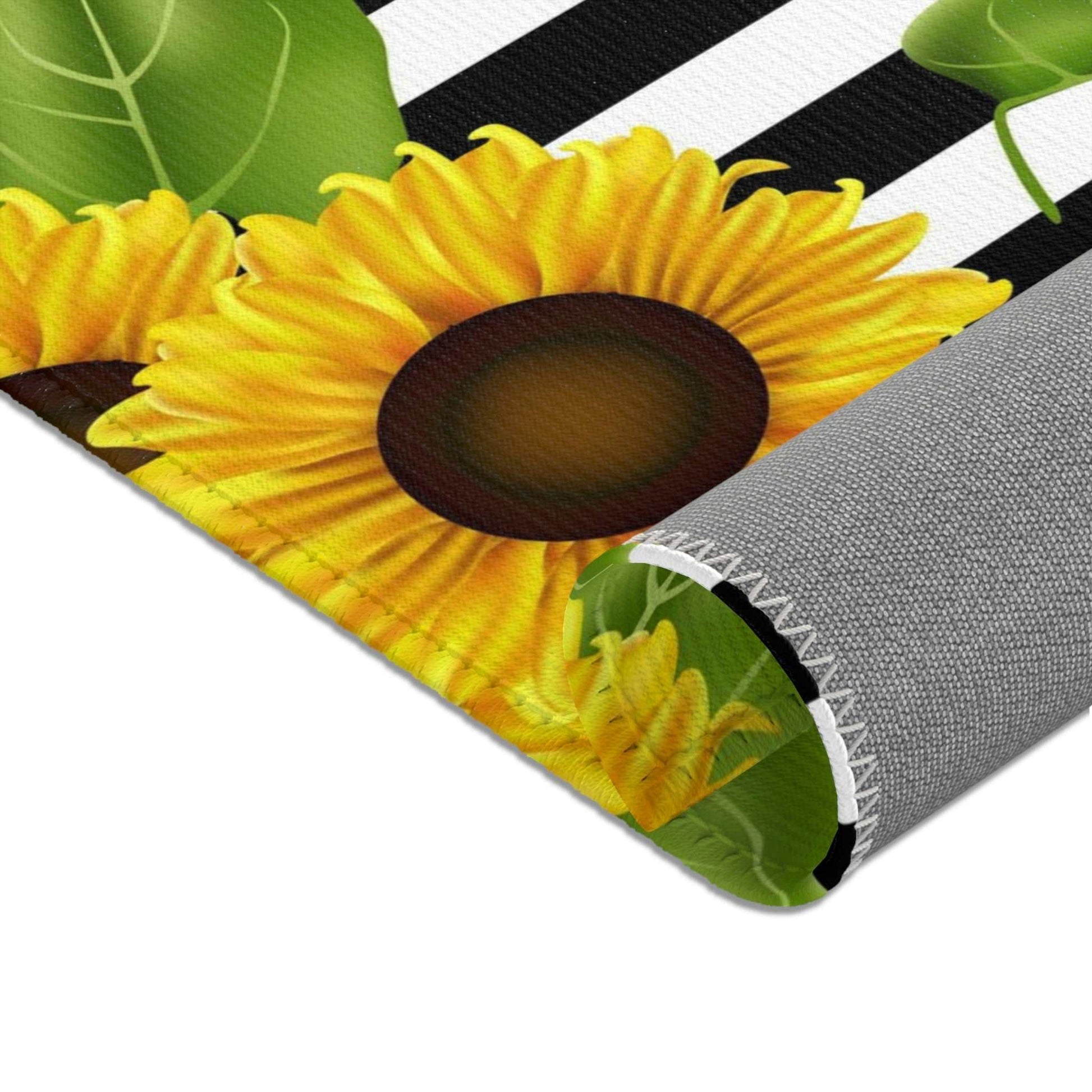 Area Rugs Sunflowers on black and white Home-clothes-jewelry