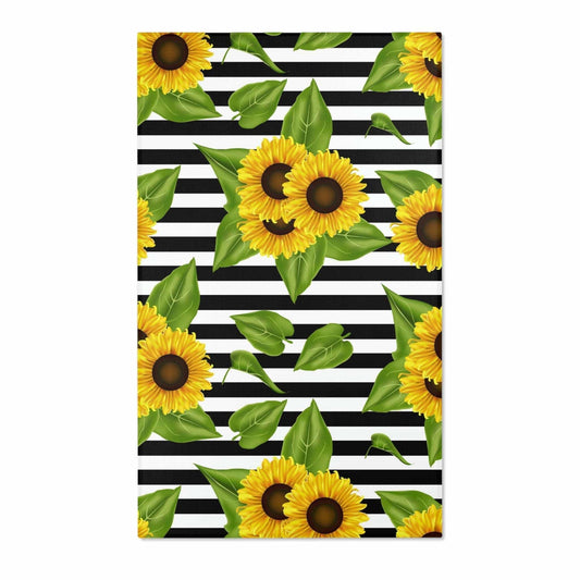 Area Rugs Sunflowers on black and white Home-clothes-jewelry