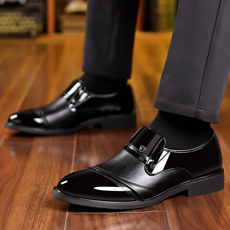 High end shiny business dress leather shoes, height increasing set feet, suit shoes, men's shoes