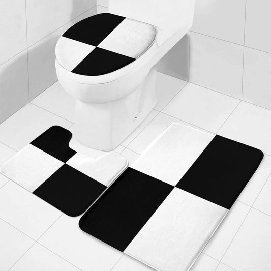 Bathroom Black and White 3-Piece Set mat Home-clothes-jewelry