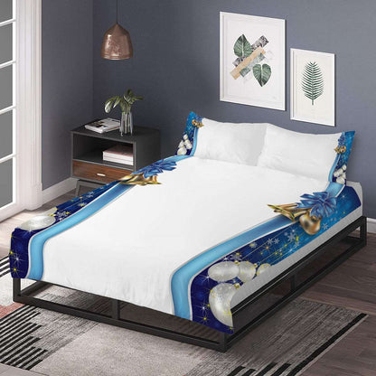 Bedding Christmas Bells royal blue white Home-clothes-jewelry