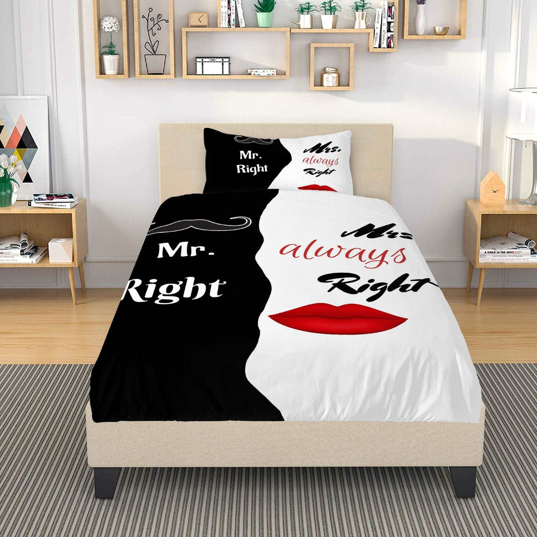 Bedding Mr.Right and Mrs.always Right Home-clothes-jewelry