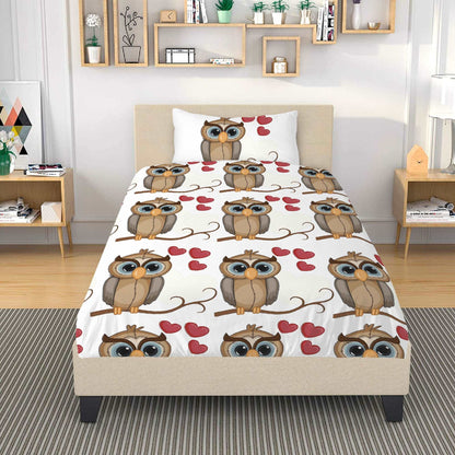 Bedding Owl with Hearts, Love gift idea, bedroom decor Home-clothes-jewelry
