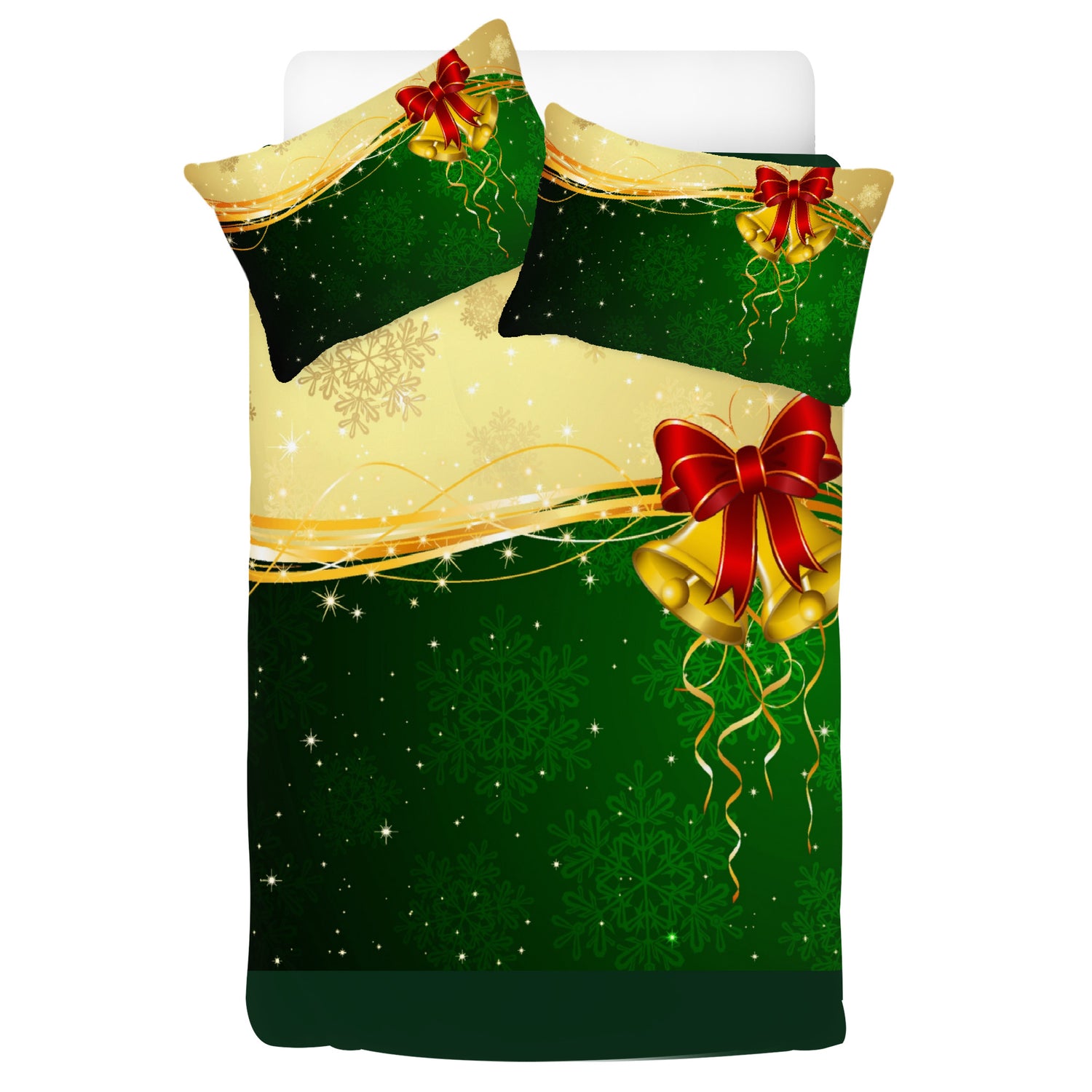 Beddings Jingle Bells Green Gold Home-clothes-jewelry