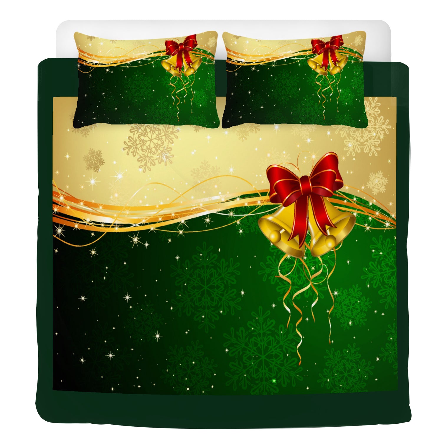 Beddings Jingle Bells Green Gold Home-clothes-jewelry