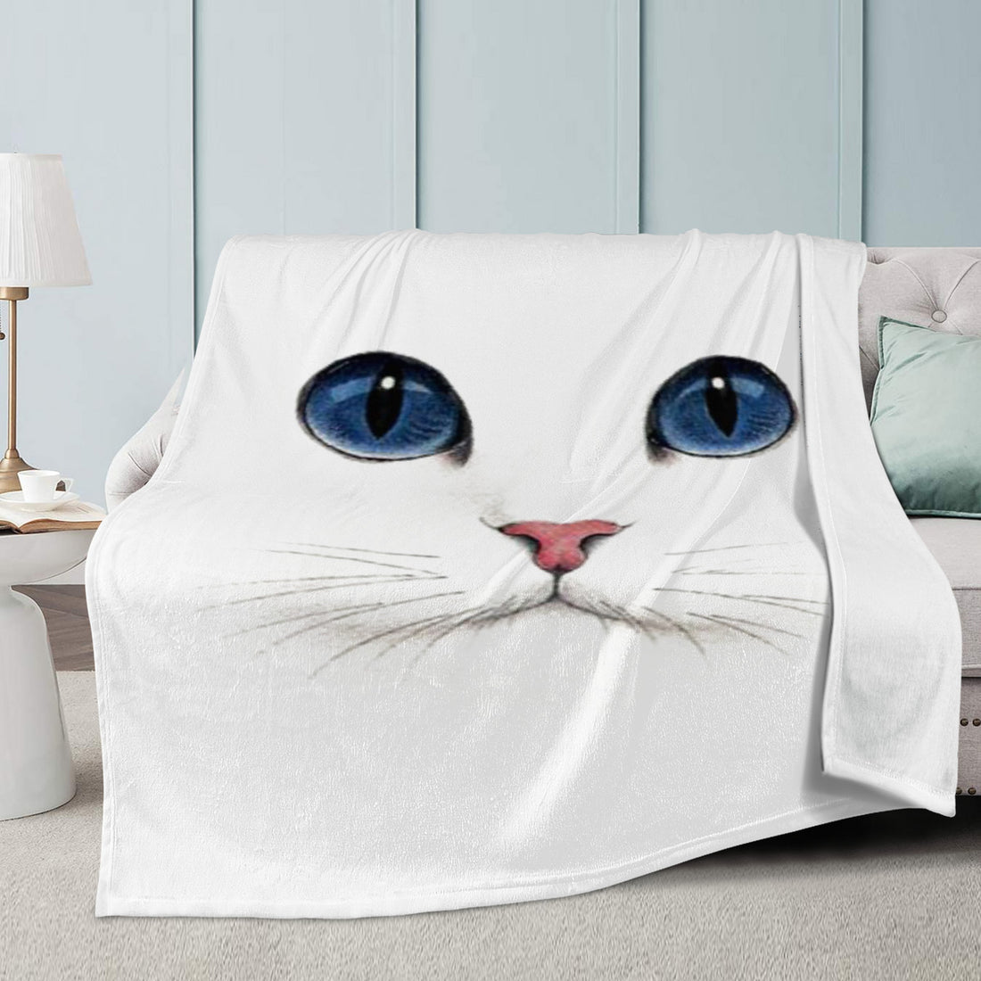Blanket White Cat: The Perfect Gift for Cat Lovers Home-clothes-jewelry