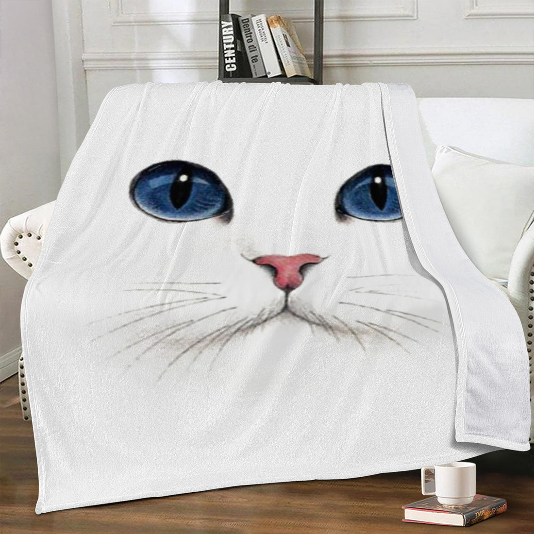 Blanket White Cat: The Perfect Gift for Cat Lovers Home-clothes-jewelry