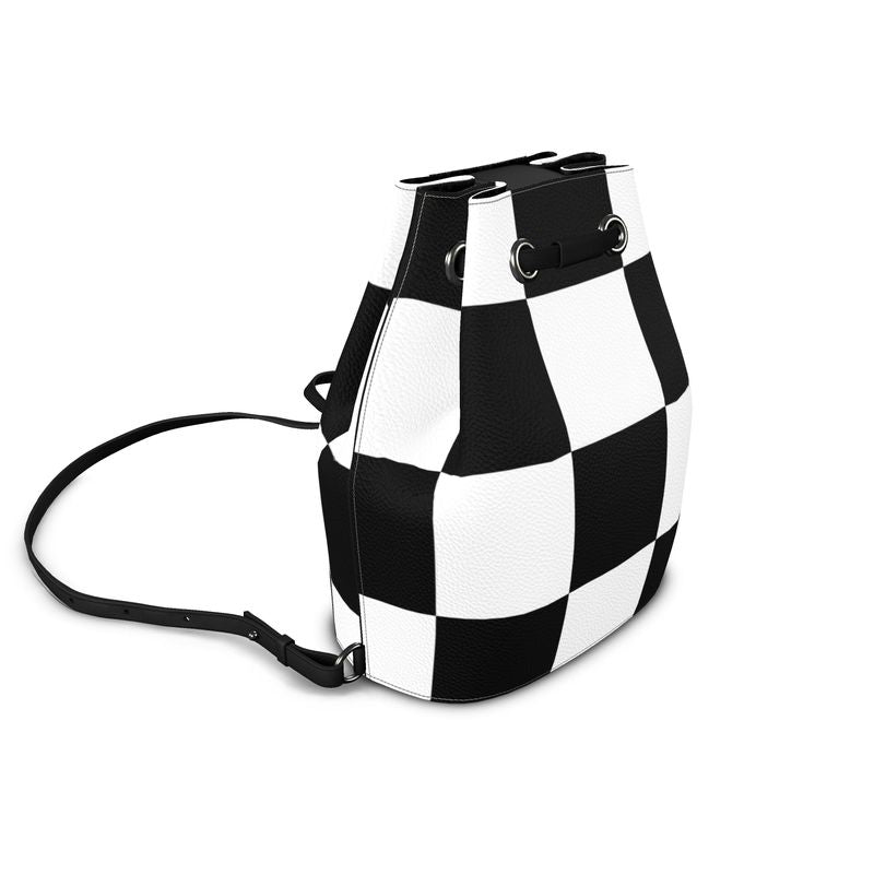 Bucket Backpack black and white Home-clothes-jewelry