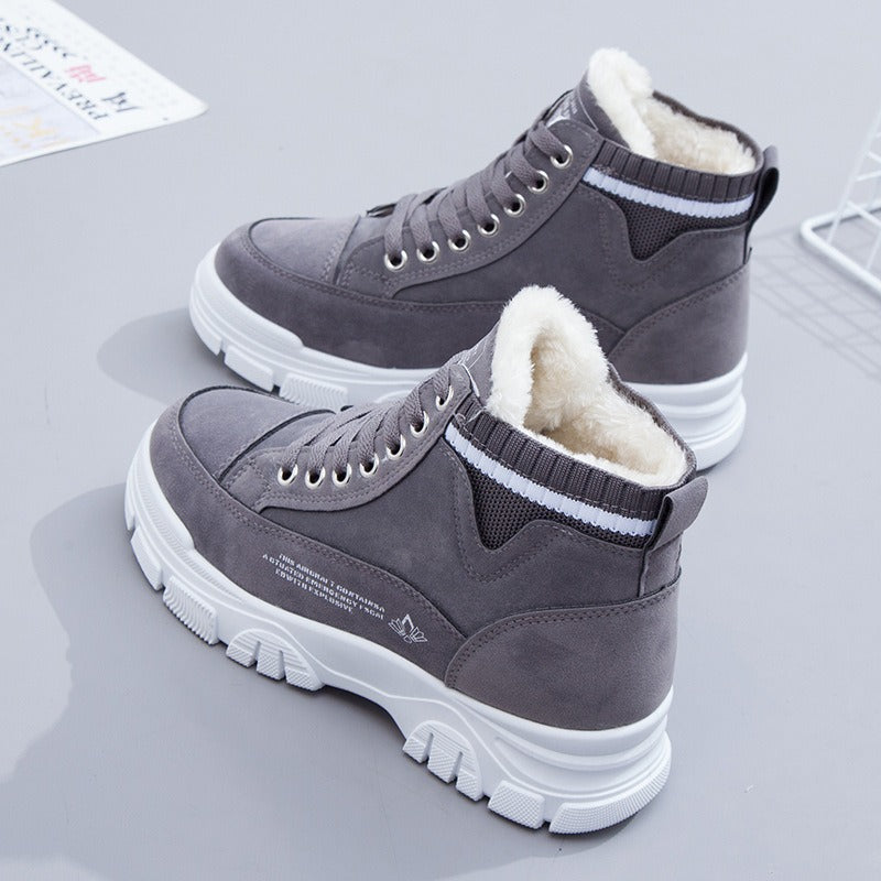 Cotton winter snow boots for women thickened and fleece ankle boots