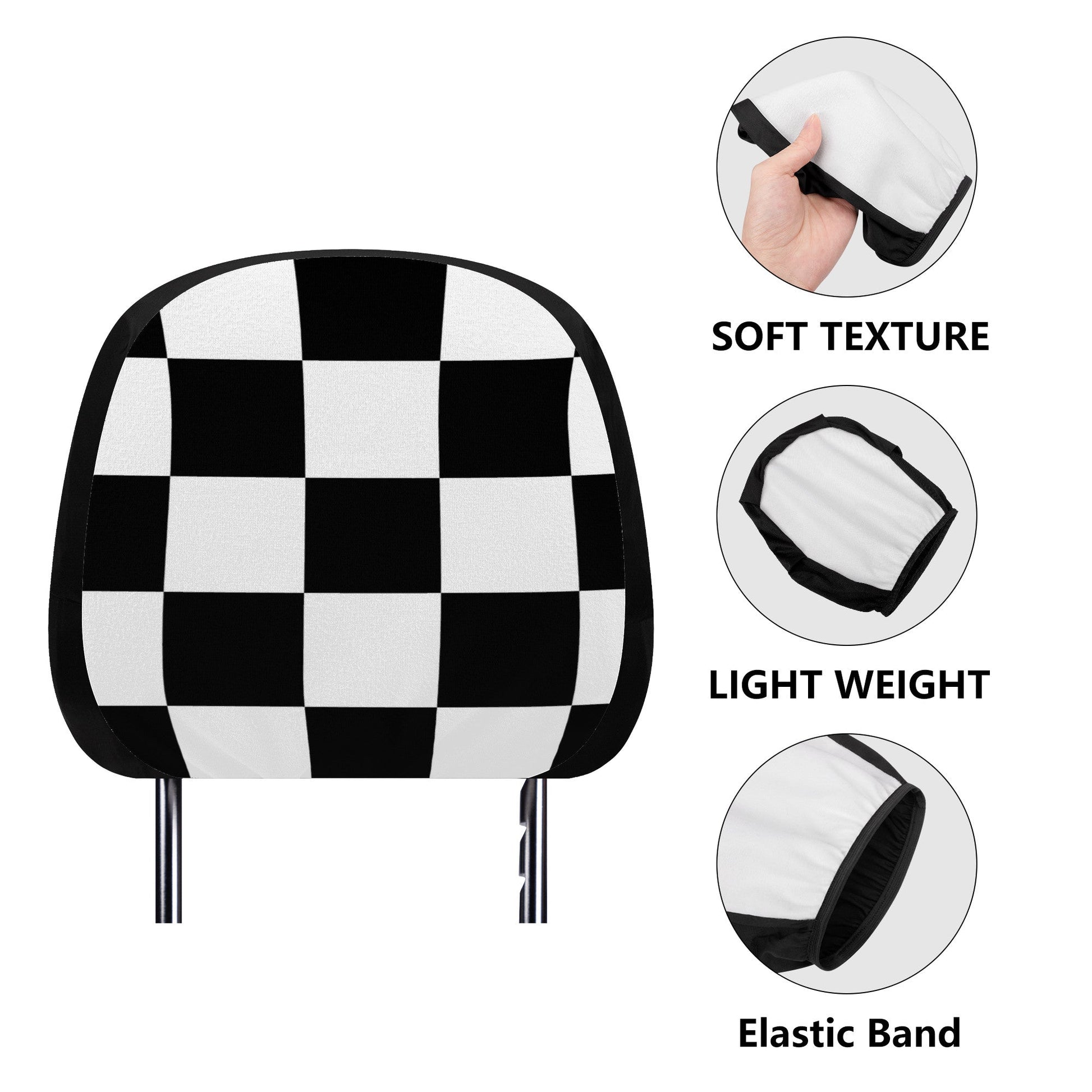 Car Headrest Covers Black and White Home-clothes-jewelry