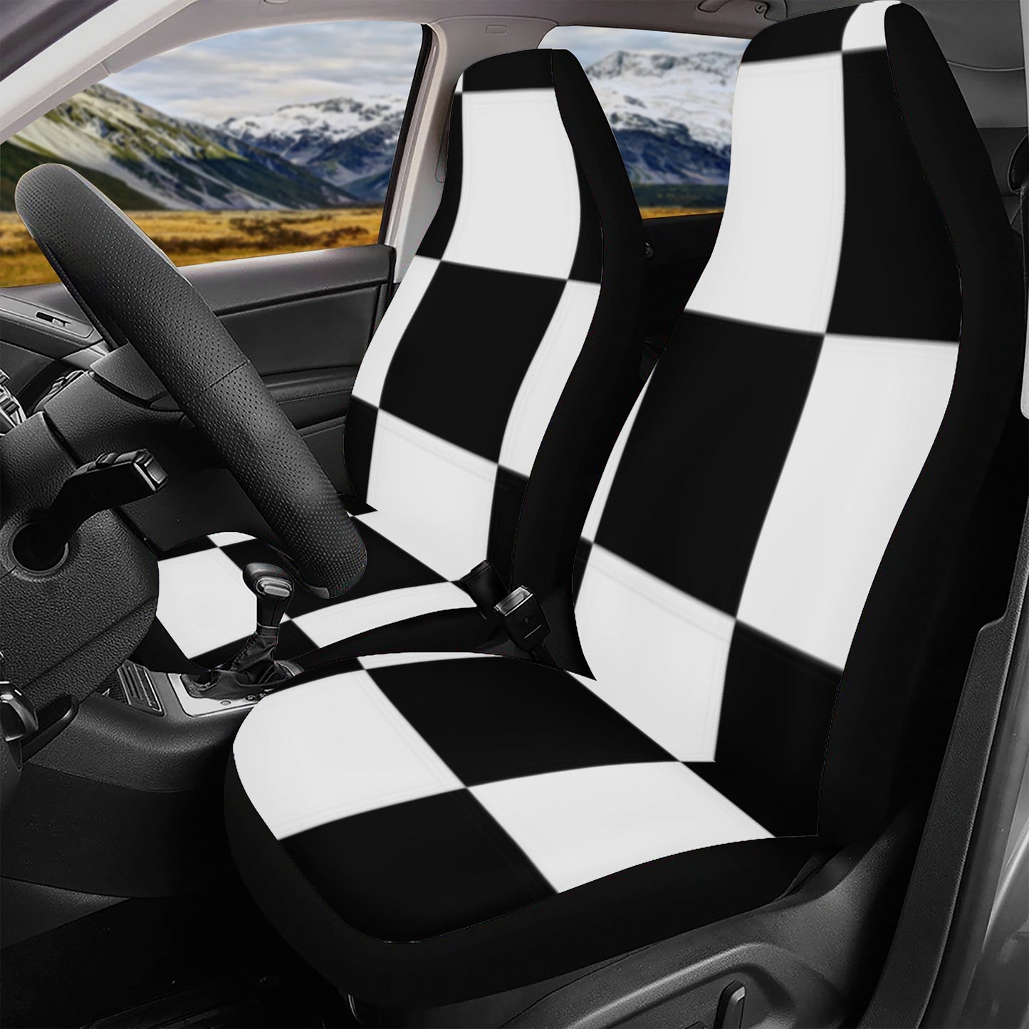 Car Seat Cover Set Black and White Home-clothes-jewelry