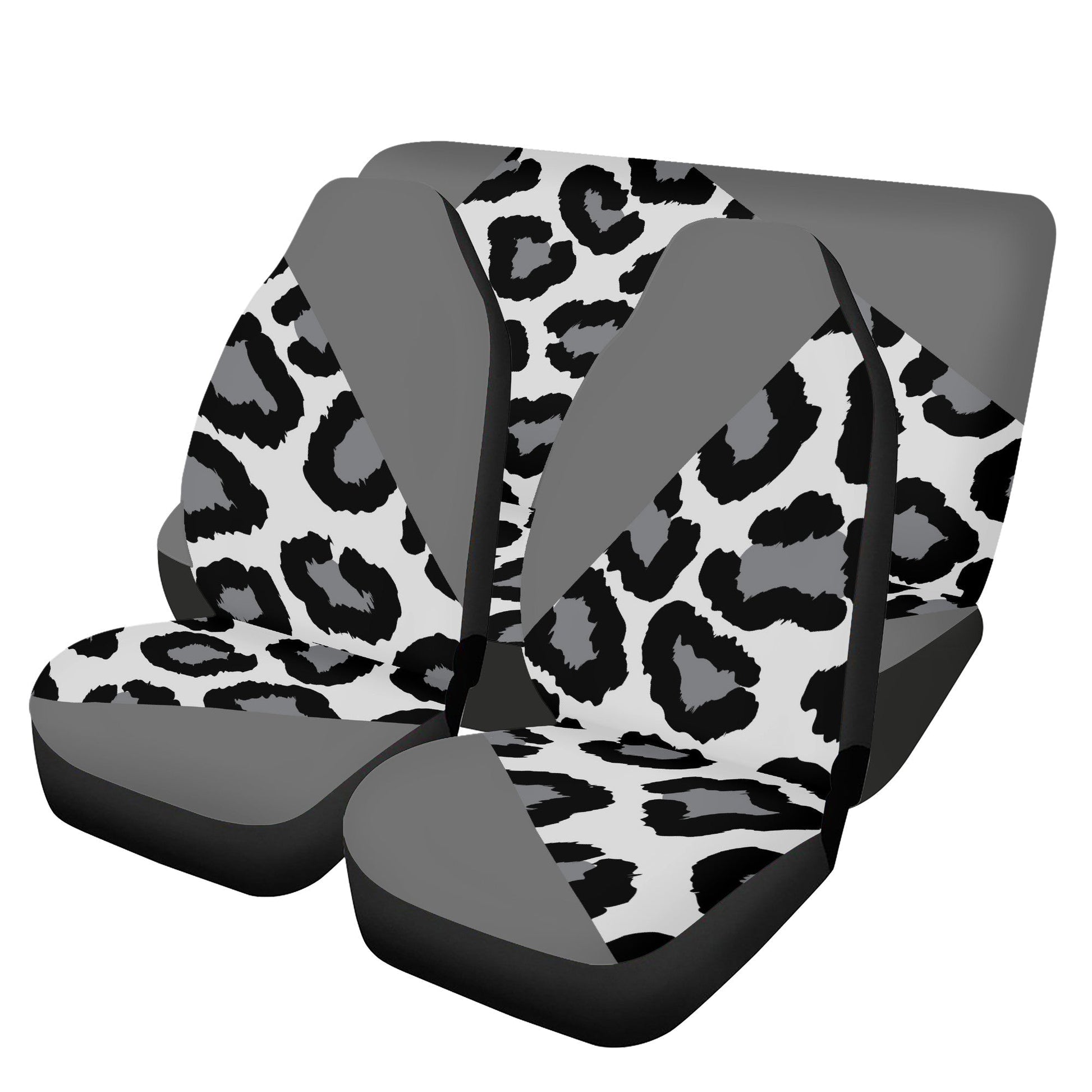 Car Seat Cover Set Leopard on grey Home-clothes-jewelry