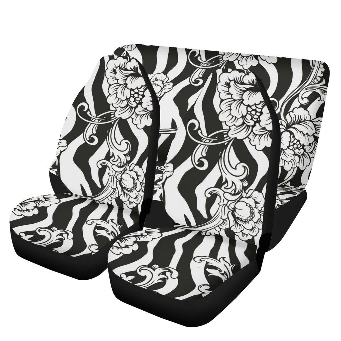 Car Seat Cover Set roses decoration black and white Home-clothes-jewelry