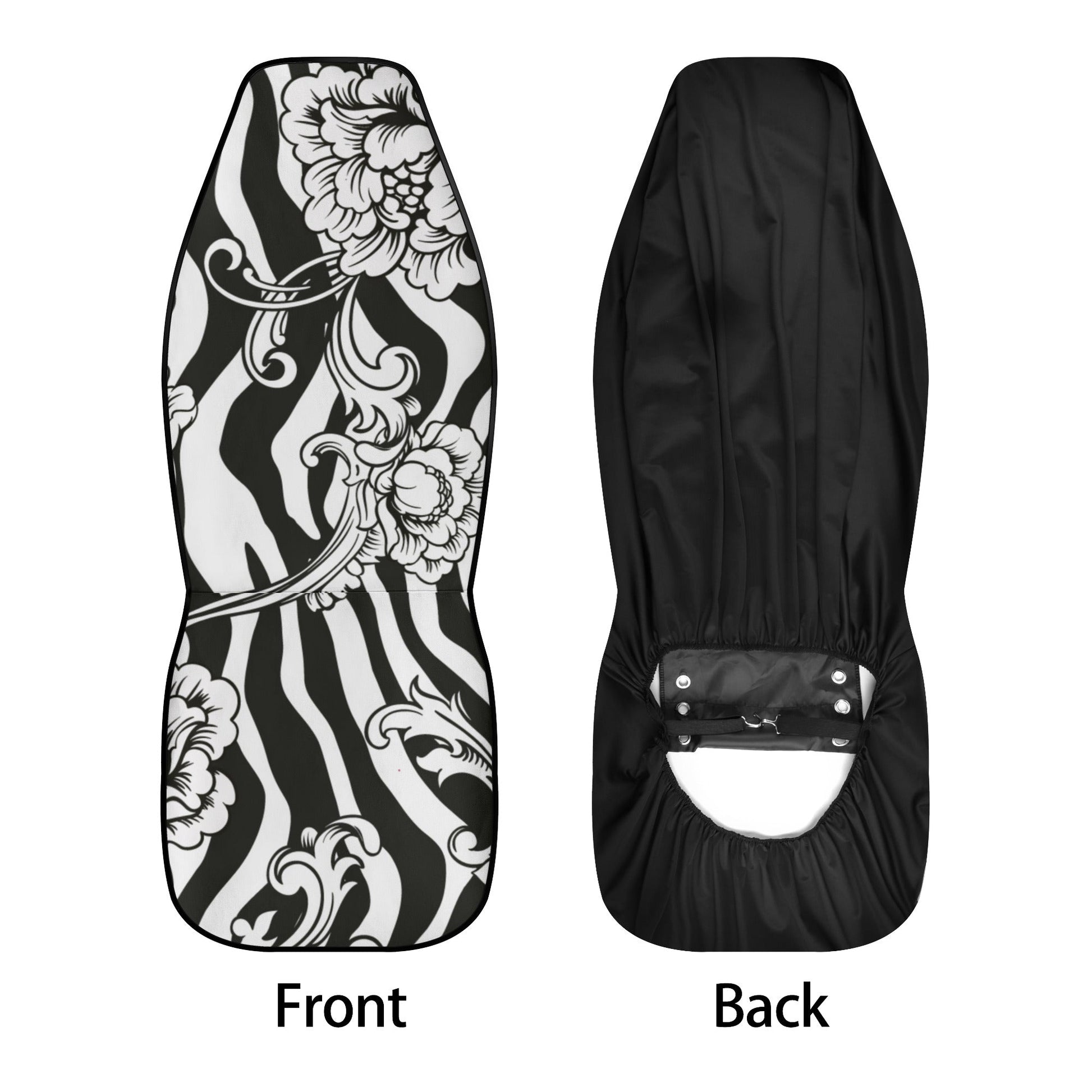 Car Seat Cover Set roses decoration black and white Home-clothes-jewelry