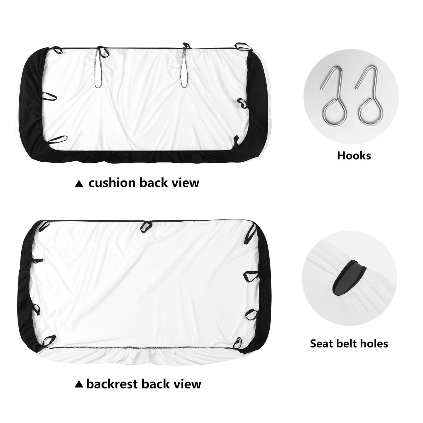 Car Seat Cover Set roses decoration black and white Home-clothes-jewelry