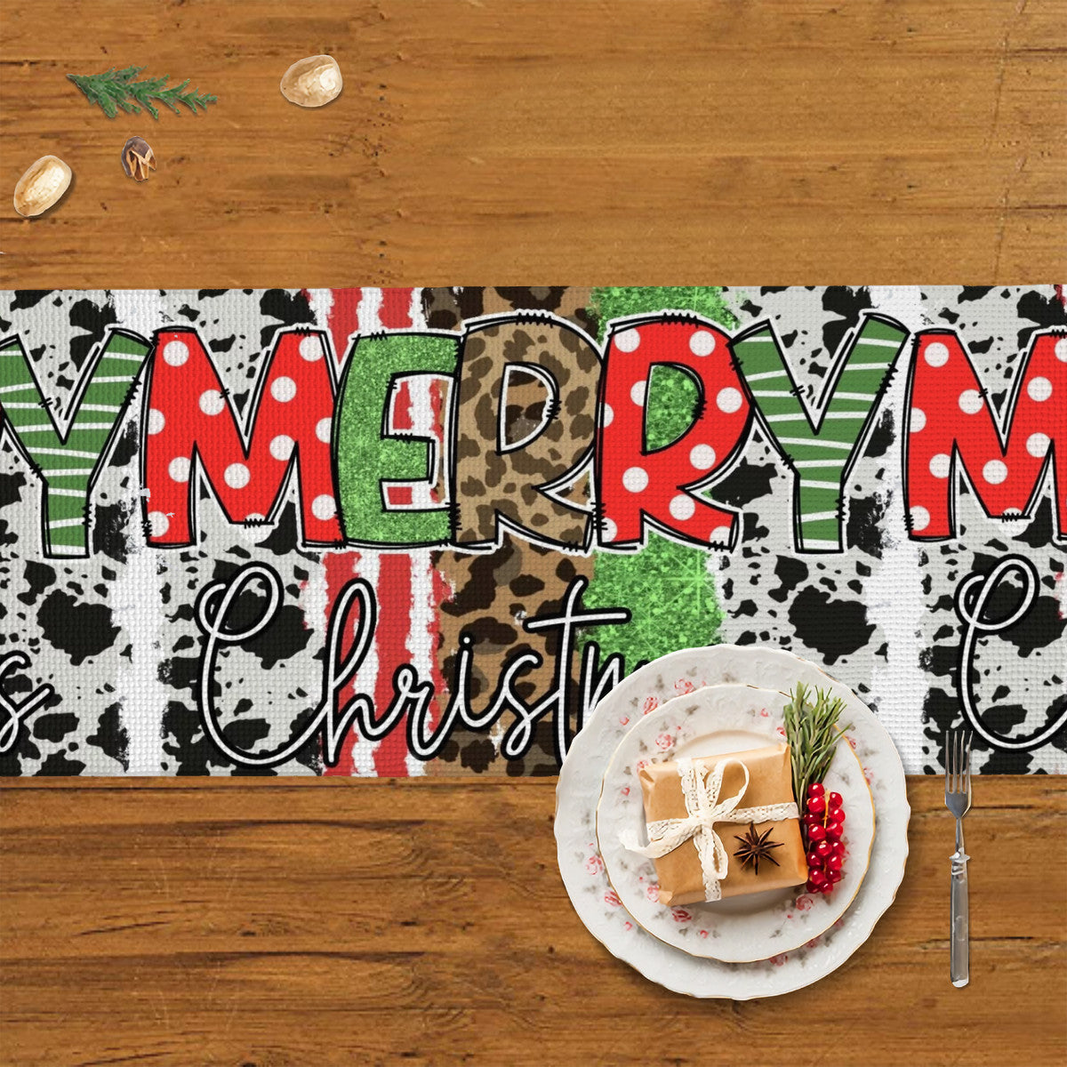 Christmas decoration Merry and bright Table Runner 14x60in Home-clothes-jewelry