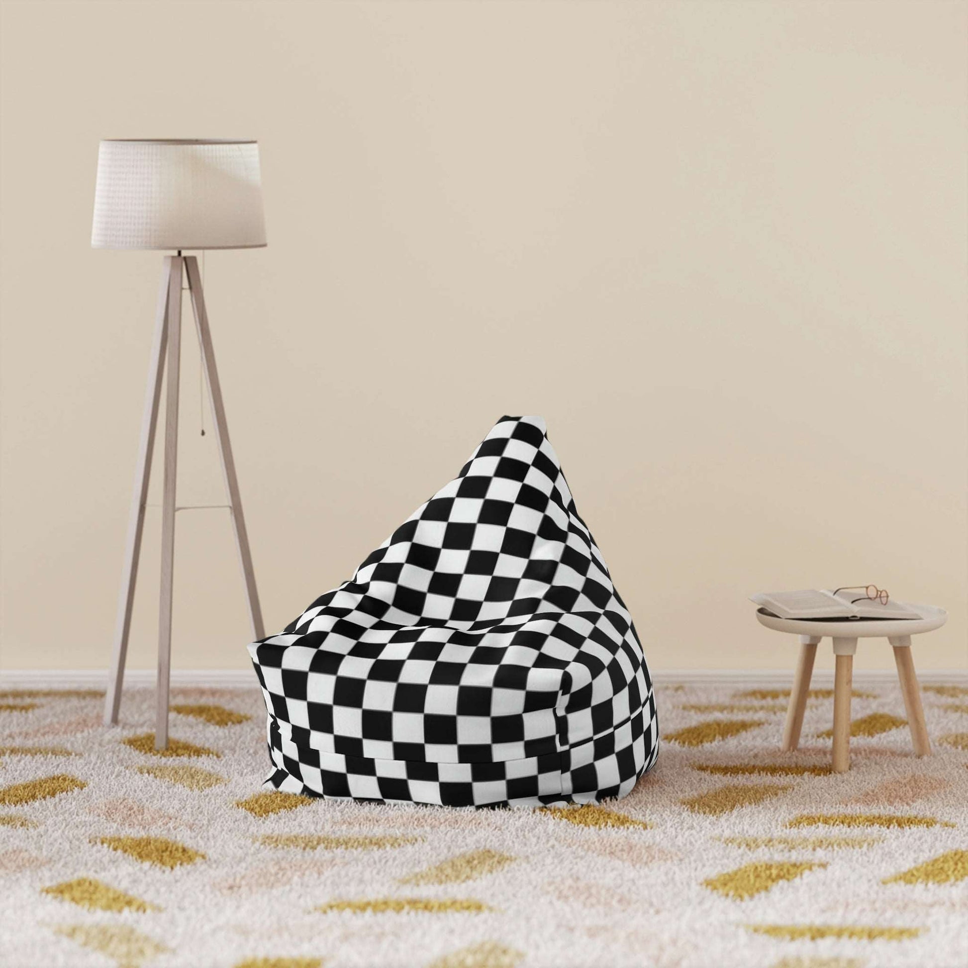 Classic Contrast: Elevate Your Space with a Black and White Bean Bag Chair Cover! Home-clothes-jewelry