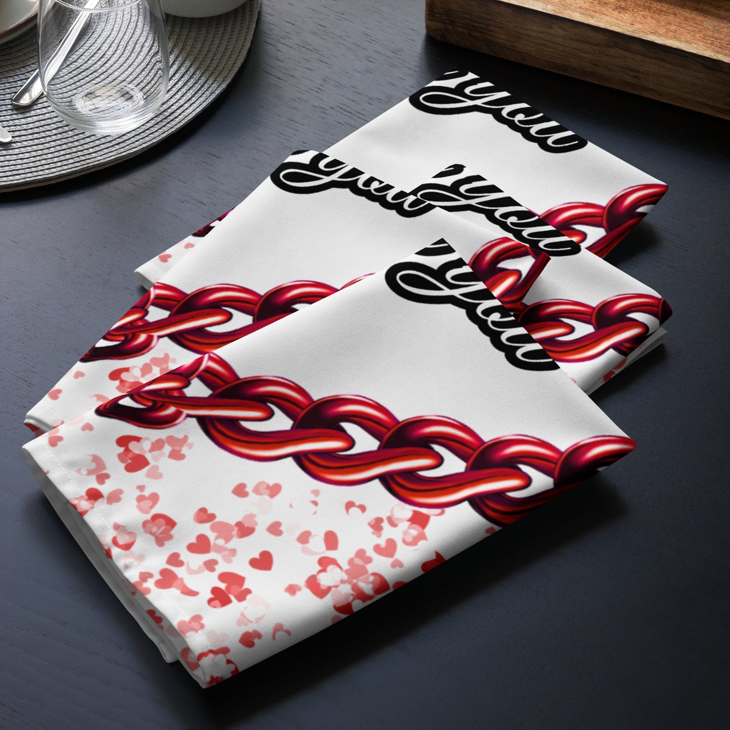 Cloth napkin set Love you Home-clothes-jewelry