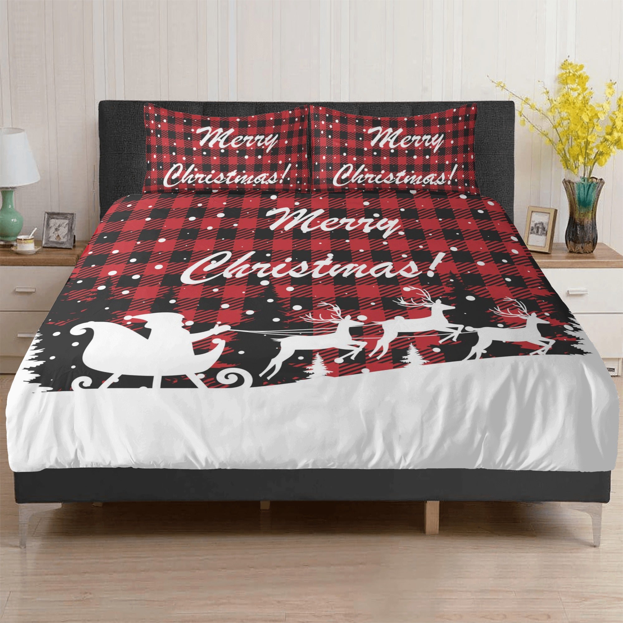 Cozy Up for Christmas: Discover the Perfect 3 Pcs Beddings for the Holiday Season Home-clothes-jewelry