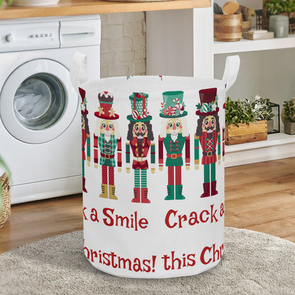 Crack a smile this Christmas Nutcrackers Round Laundry Basket Home-clothes-jewelry