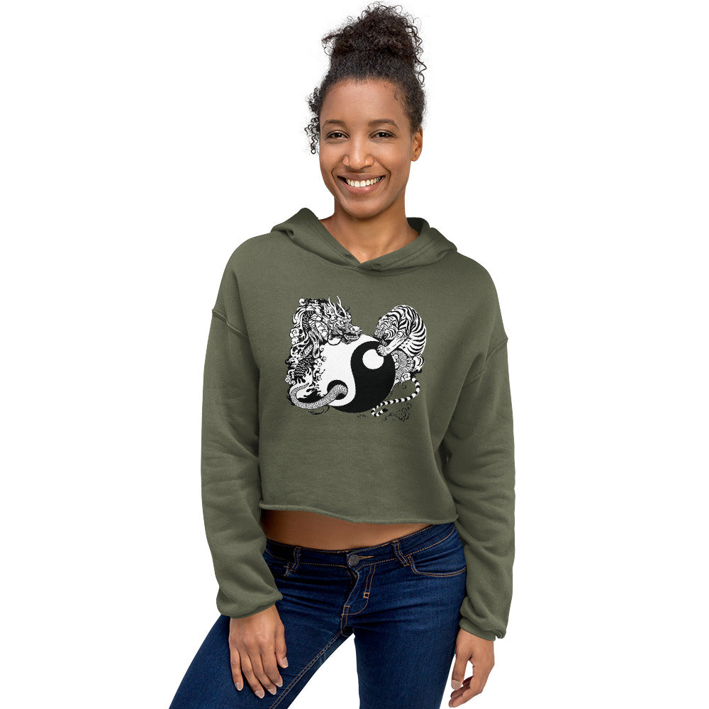 Crop Hoodie Tiger and Dragon Home-clothes-jewelry