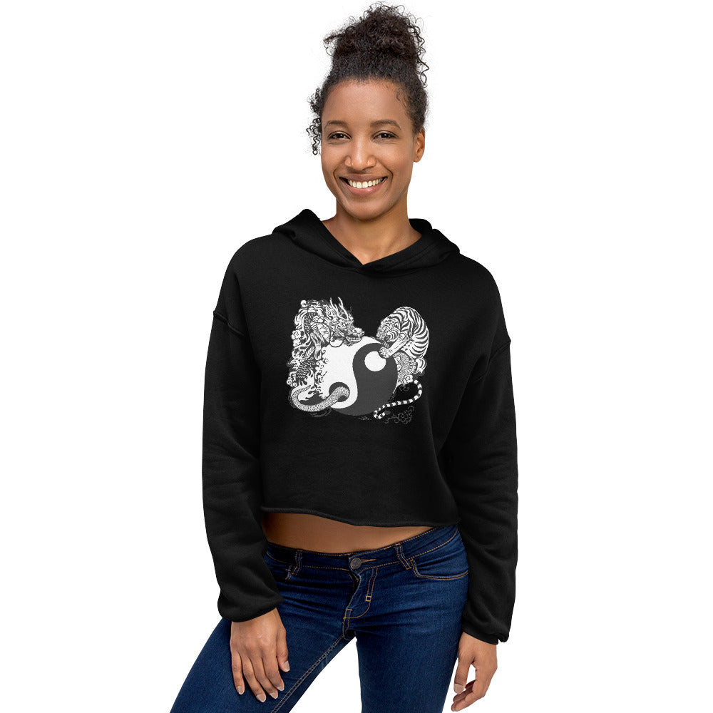 Crop Hoodie Tiger and Dragon Home-clothes-jewelry