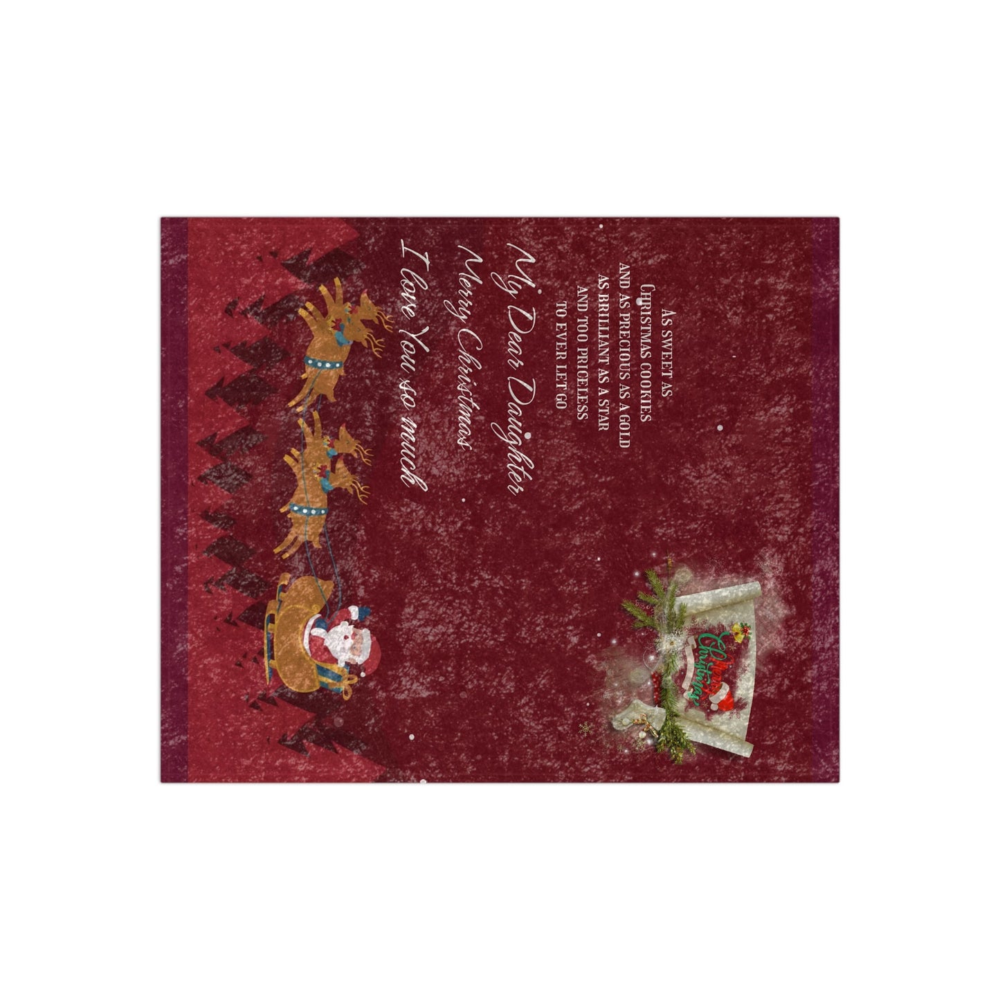 Crushed Velvet Blanket My dear Daughter merry Christmas Home-clothes-jewelry