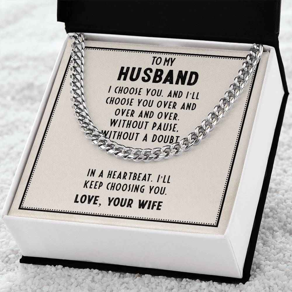 Cuban Link Chain To my Husband, I choose You Home-clothes-jewelry