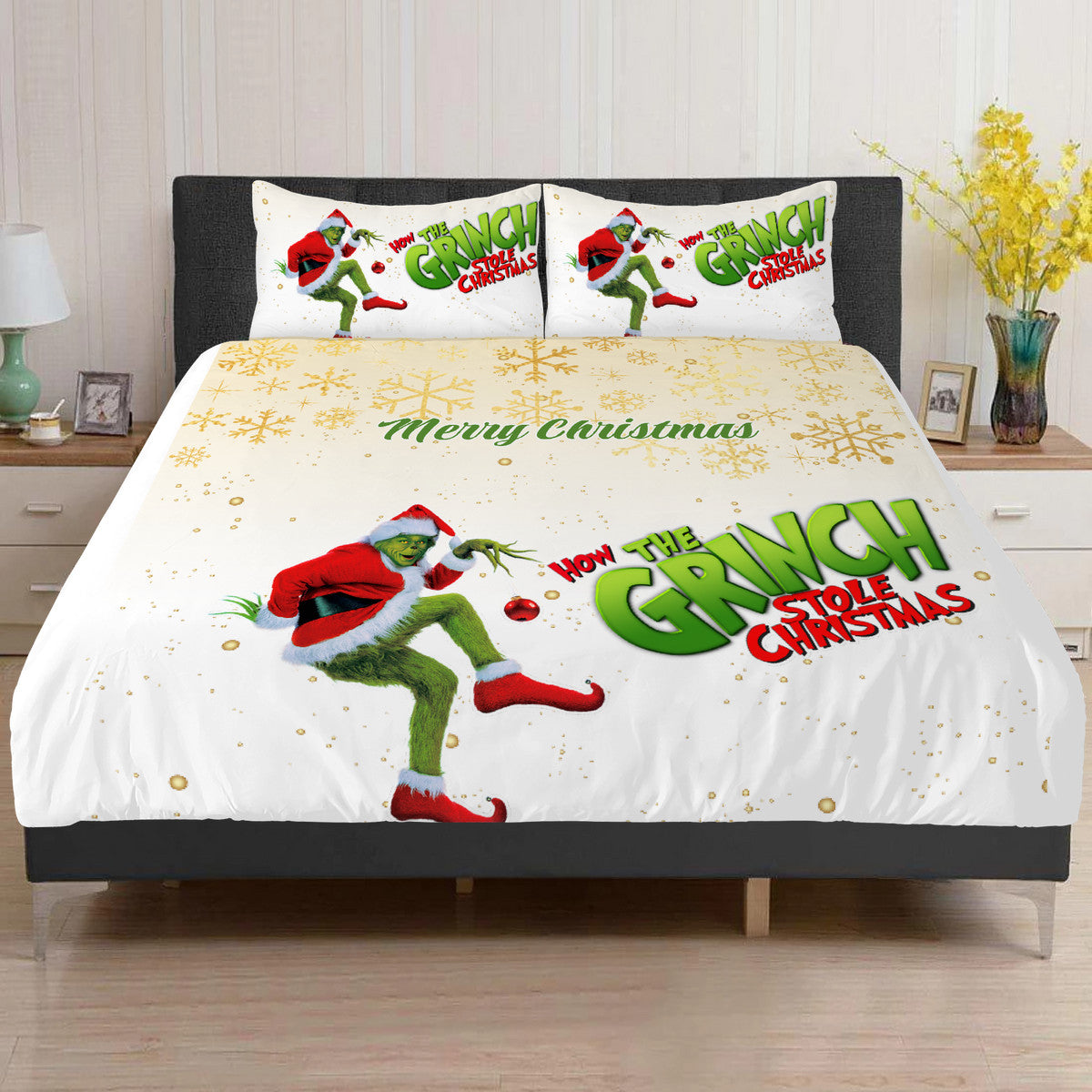 Cuddling up in Whoville: The Coziest Christmas Bedding Set Inspired by How the Grinch Stole Christmas Home-clothes-jewelry