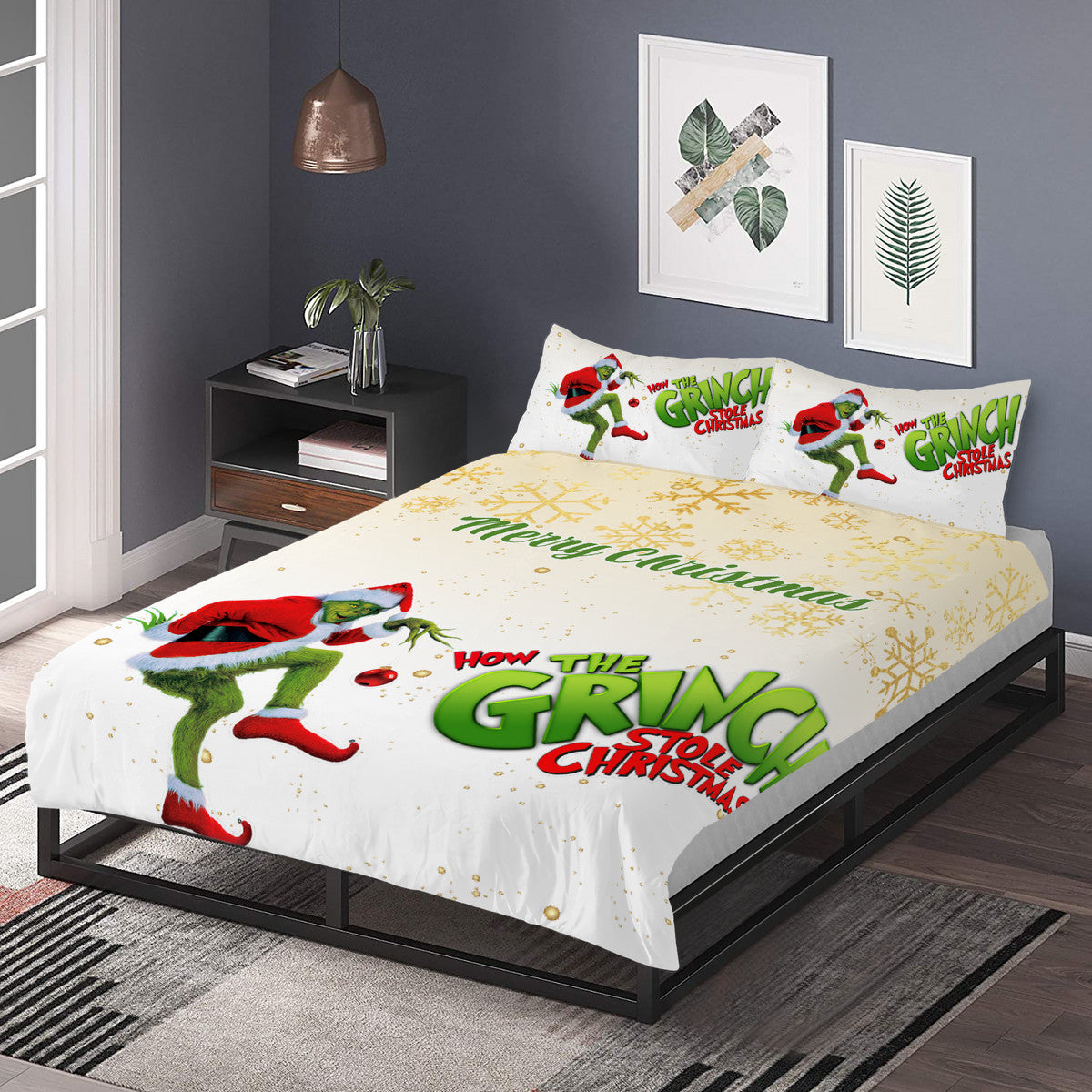 Cuddling up in Whoville: The Coziest Christmas Bedding Set Inspired by How the Grinch Stole Christmas Home-clothes-jewelry