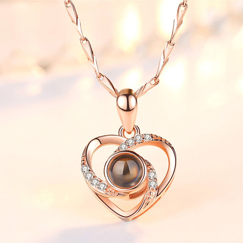 Custom Jewelry Eternal Love Heart Pendant Photo Projection Necklace Nano Engraving Home-clothes-jewelry