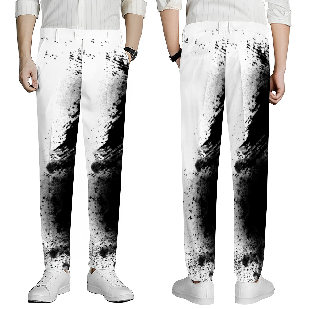 Custom Unisex Stretch Dress Pants Slim Fit Skinny Suit Pants Black White abstract Home-clothes-jewelry